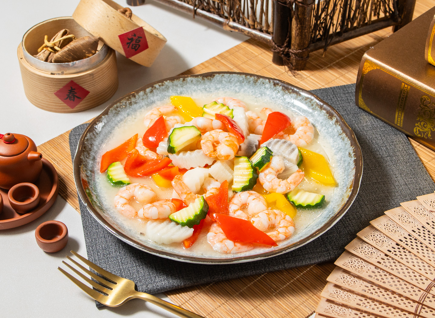 Stir-fried Shrimp with Yam